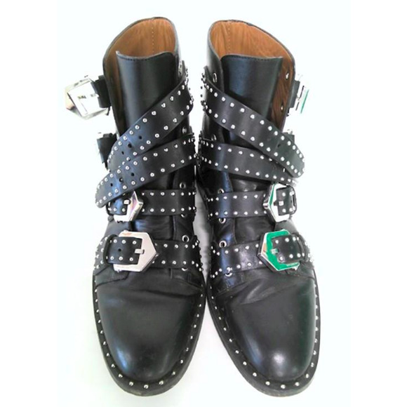 Givenchy Elegant Studded Leather Ankle Combat Boots - Picture 10 of 17